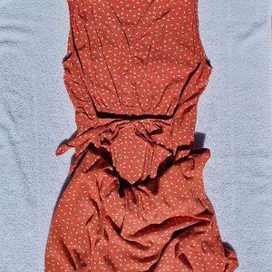 Orange floral maxi-dress